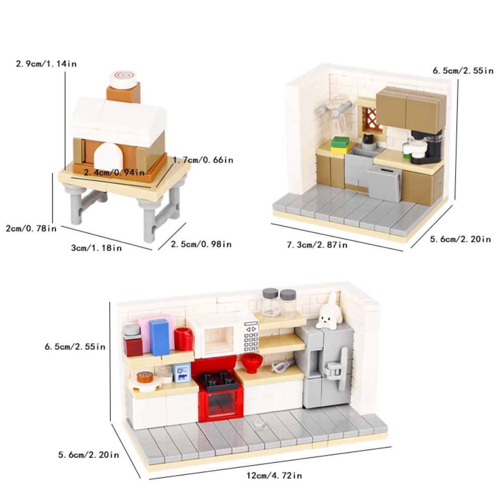 City Street Series Building Blocks Accessories Rail Transit Train Signal Light Railings Brick Toilet Flower Bed Phone Box Toy