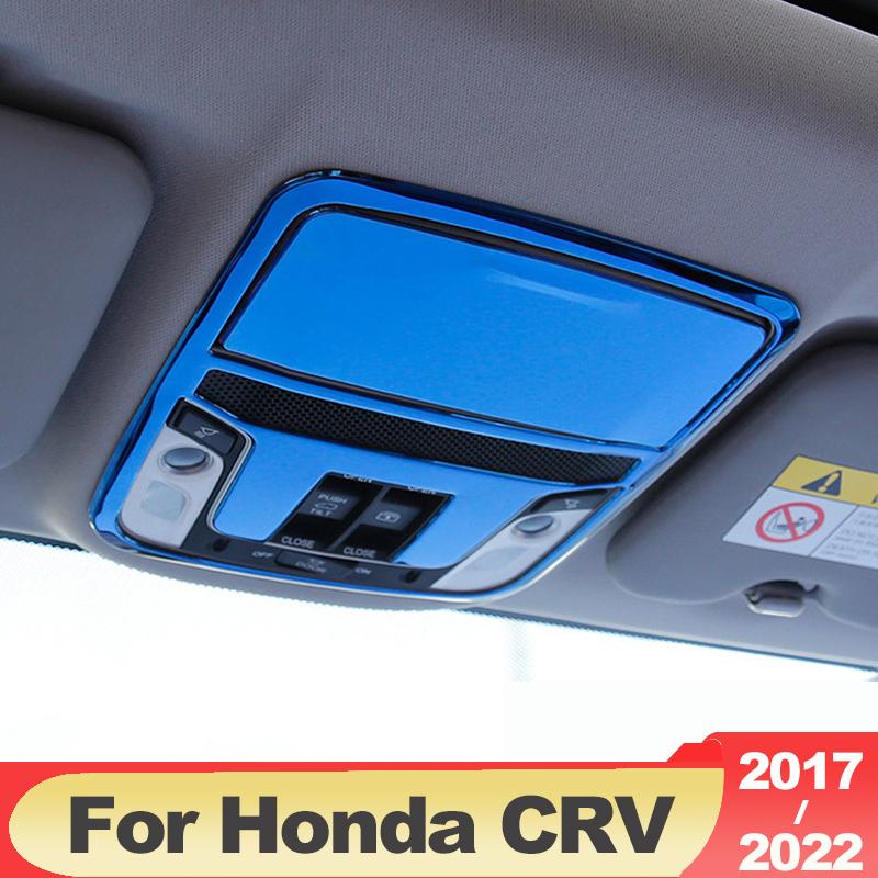 For Honda CR-V CRV 2017 2018    2022 Stainless Steel Car Front Reading Light Frame Roof Lamp Trim Cover Accessories