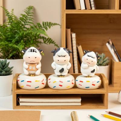 Aggrieved Grass Cow Figure Cute Center Console Decoration Calf Car Ornament  Car
