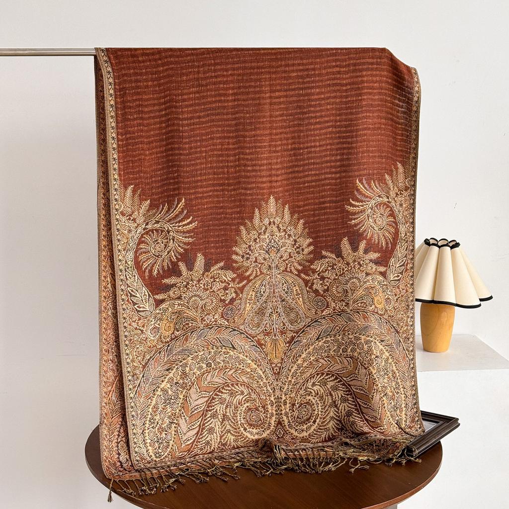 Ethnic Style Personalized Tassel Shawl Ladies' Air-conditioned Room Office Warm Creative Palace Patterned Scarf Trendy