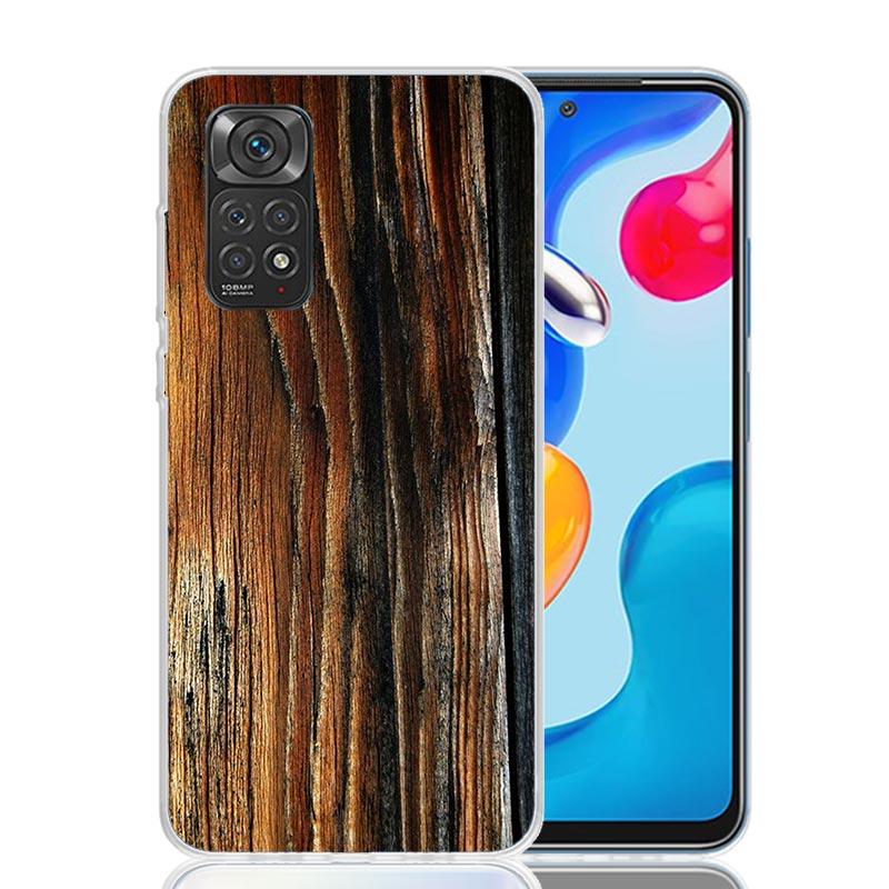 Wood Wooden Pattern Case Phone Cover for Xiaomi Redmi Note 14 13 12S 12 11S 11 11T 11E 10S 10 Pro Plus 5G Trend Fundas Note 13 1