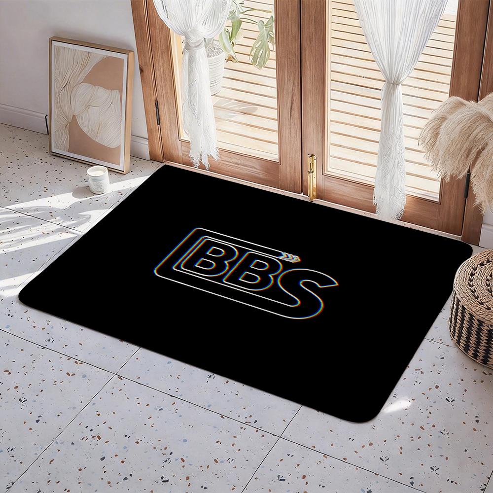 Brand B BBS Floor Mat Eco Flannel Doormat Non Slip Odorless Indoor Floor Rug Soft Short Plush Home Mat