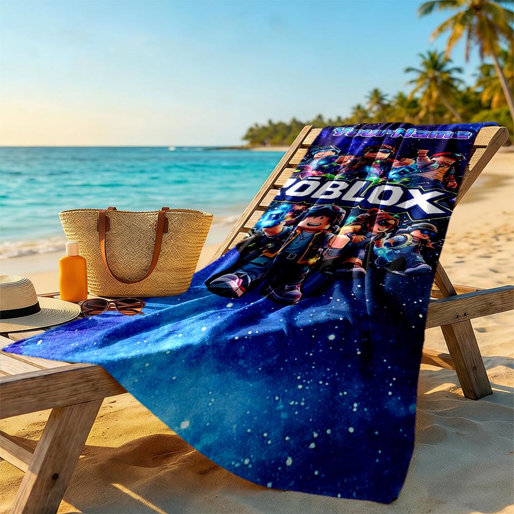 Roblox Personalized Text Beach Towel Quick-Dry Soft Microfiber For Beach Bathroom Outdoor Swimming Pool Camping Picnic Yoga Diving Vacation Accessorie