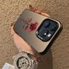 English Red Rose Case for iPhone 15 Pro, 16 Pro Max, 17 Air