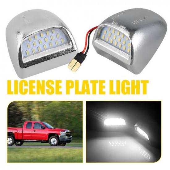 LED Chrome Housing License Plate Light Fit Chevy Silverado 1500 2500 3500 99-13