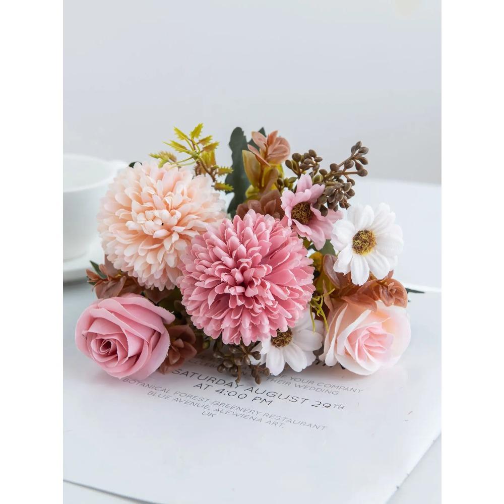 Silk Rose Artificial Flowers for Wedding Home Christmas Decoration Wreaths bridal bouque Dining table vase Photography props DIY