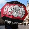 Ombrello Pieghevole Automatico con Stemma Ajax Amsterdam - Ombrello da Viaggio a 8 Stecche con Apertura/Chiusura Automatica e Portatile, Regali per Vacanze o Compleanni
