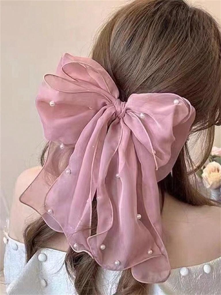 1 Damen süße Chiffon Schleife Haarnadel Koreanische Ausgabe Koreanischer Kopfschmuck Haarspange Spitze Premium Haaraccessoire Hinterkopf