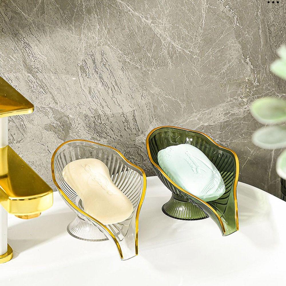 No punching Soap Box Leaf Shape Soap Holder Creative Soap Tray Household