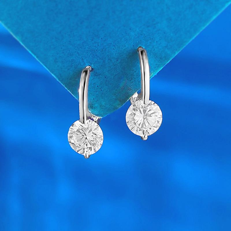 Xiancan 925 Sterling Silver Classic Round Diamond Stud Earrings - Light Luxury & Versatile Style