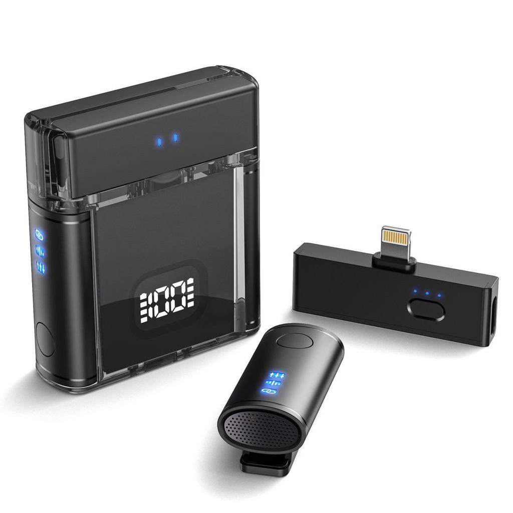 M3 Wireless Collar Clip Microphone with Charging Case, Dual Storage, Noise Reduction, for Mobile Live Broadcasts.