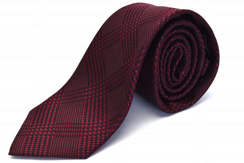 [Michiko London] Necktie  Brand  Bordeaux  Burgundy  Check  MLK-221