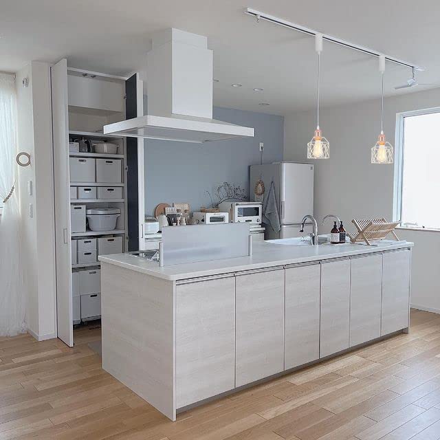 KIVEN 3-Piece Set of Pendant Lights, Duct Rail Style, with Storage Cup, Adjustable Cord Length (100cm), Stylish, E26 Compatible, LED Compatible, for