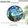 2D Flat Stained Glass Van Gogh Starry Night Window Decoration Colored Glass Plate, 7.87inches Hanging Sun Catcher Ornament with Chain, Charming Home