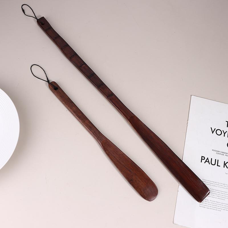 Wooden Shoe Horn With Lanyard Flexible Long Handle Shoehorn Useful Shoe Lifter For Seniors Shoe Spoon Home Tools