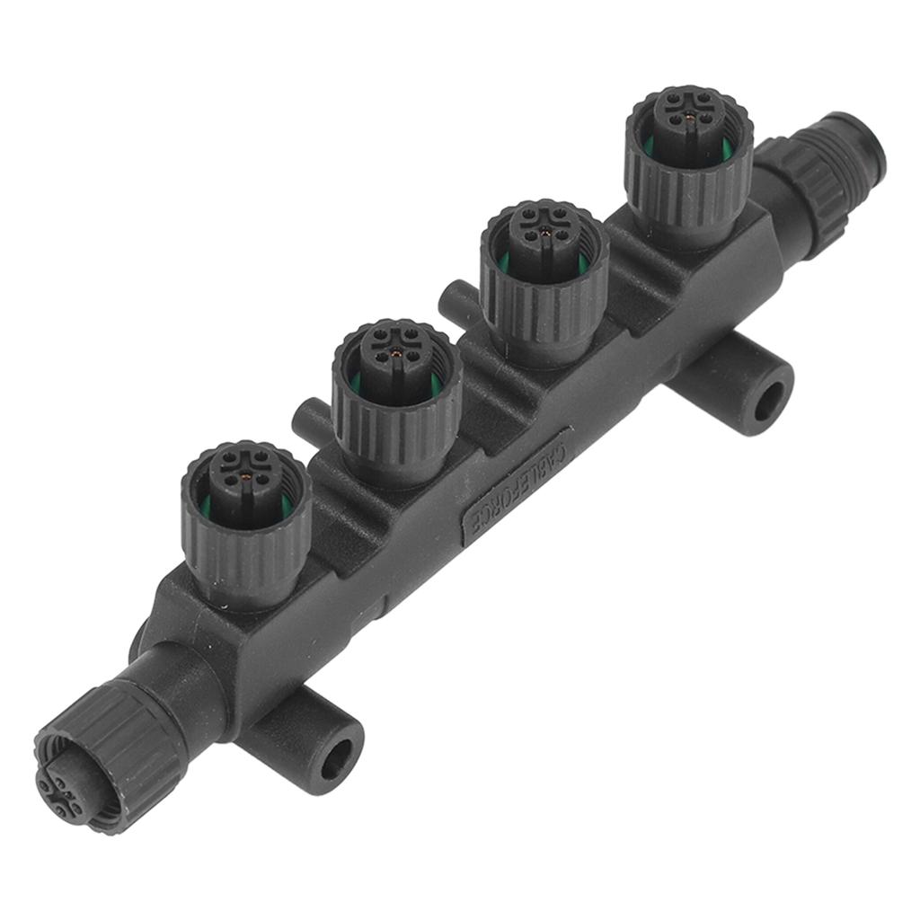 4 Port 5 Channel Multiport T Connector Black 010‑11078‑01 for NMEA 2000 Network Boat Marine Converter Collecter