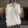 Women's Autumn/Winter 100% Wool Zipper Cardigan Coat