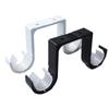 2 Pcs Hang Curtain Rod Holders Heavy Duty Curtain Drapery Rod Bracket Wall-Mounted Metal Double Rod Bracket