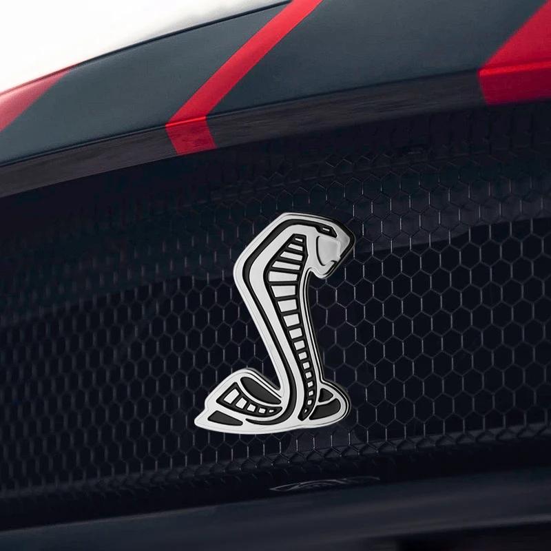 3D Metal Cobra Logo Sticker Car Front Grille Badge Body Fender Rear Trunk Emblem Decal Decor Accessories