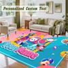 Crystal Velvet Square Rug Custom NameFall Guys Pattern Non Slip Home Floor Decor Rug