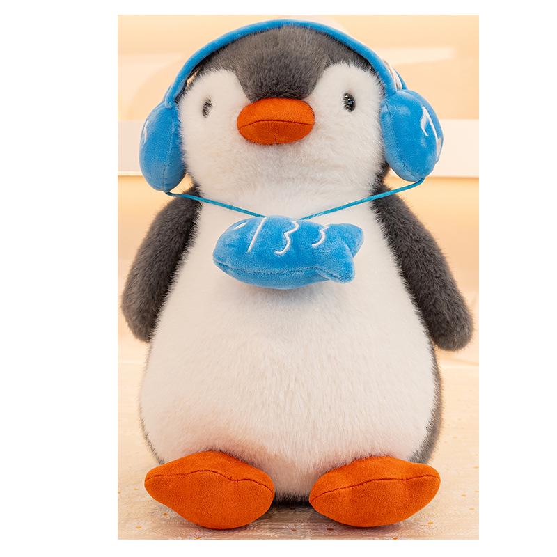 Plush Little Penguin Headphone Pillow - Stuffed Toy & Birthday Gift for Girls