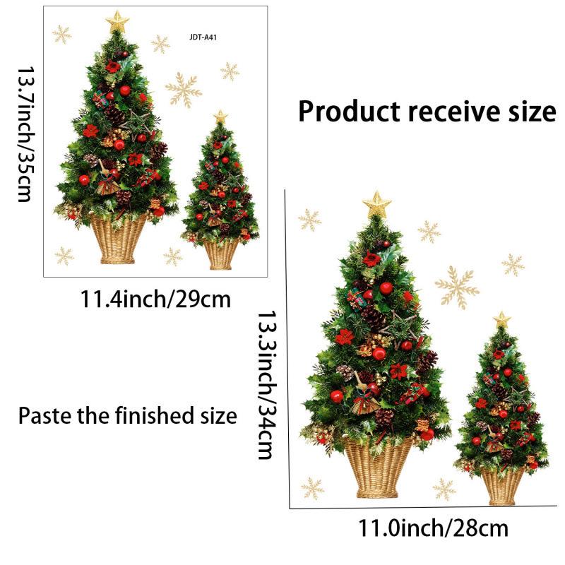 Festive Xmas Tree & Holiday Decor Window Stickers