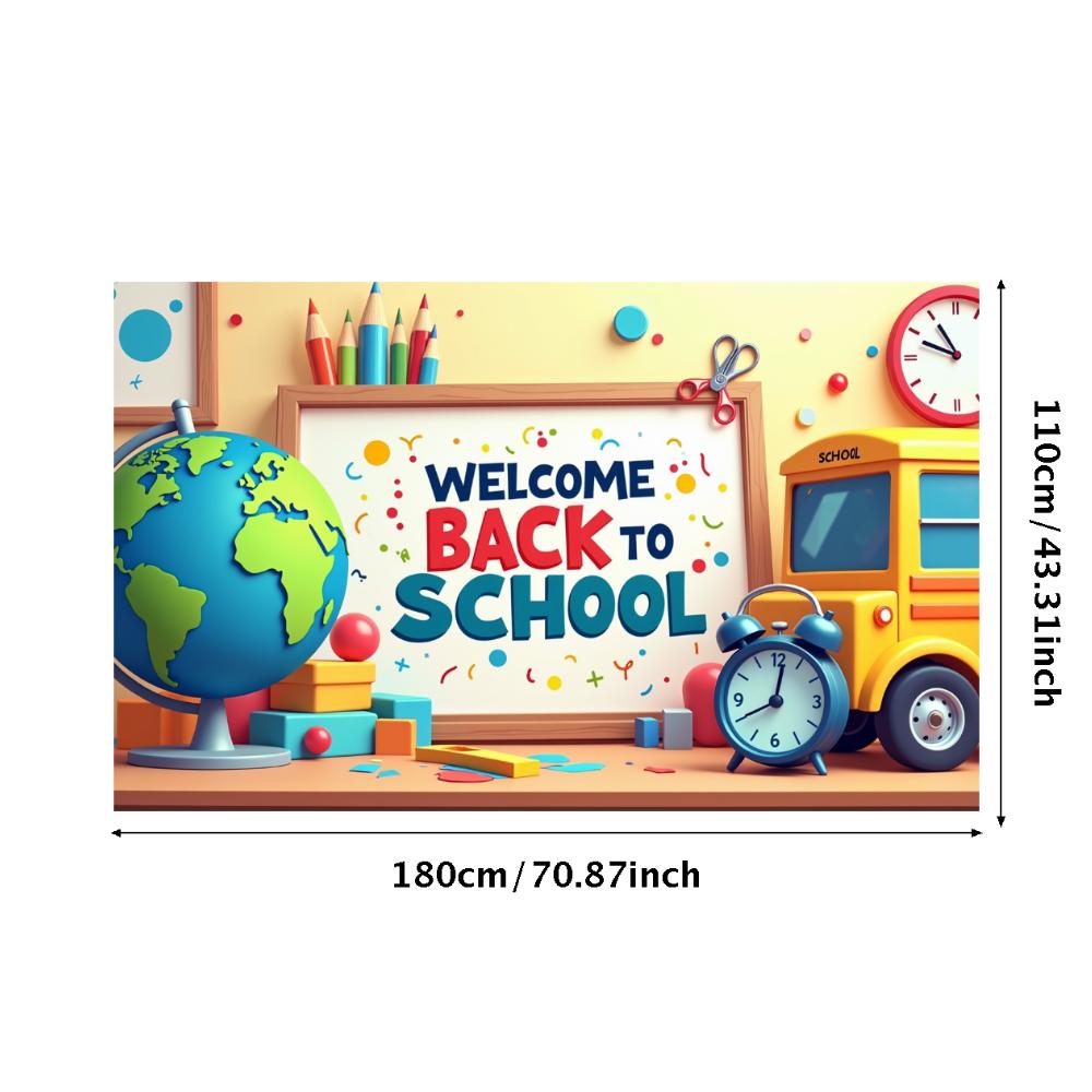 Willkommen zurück zur Schule Banner Hintergrund für Klassenzimmerdeko Kinder Schulfest Veranstaltung Hintergrunddekorationen Foto-Requisiten