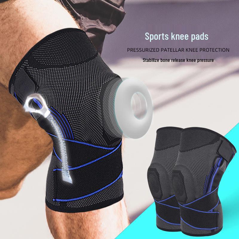 Dual Strap Silicone Knee Brace for Running, Fitness, Sports, Cycling, and Impact Protection