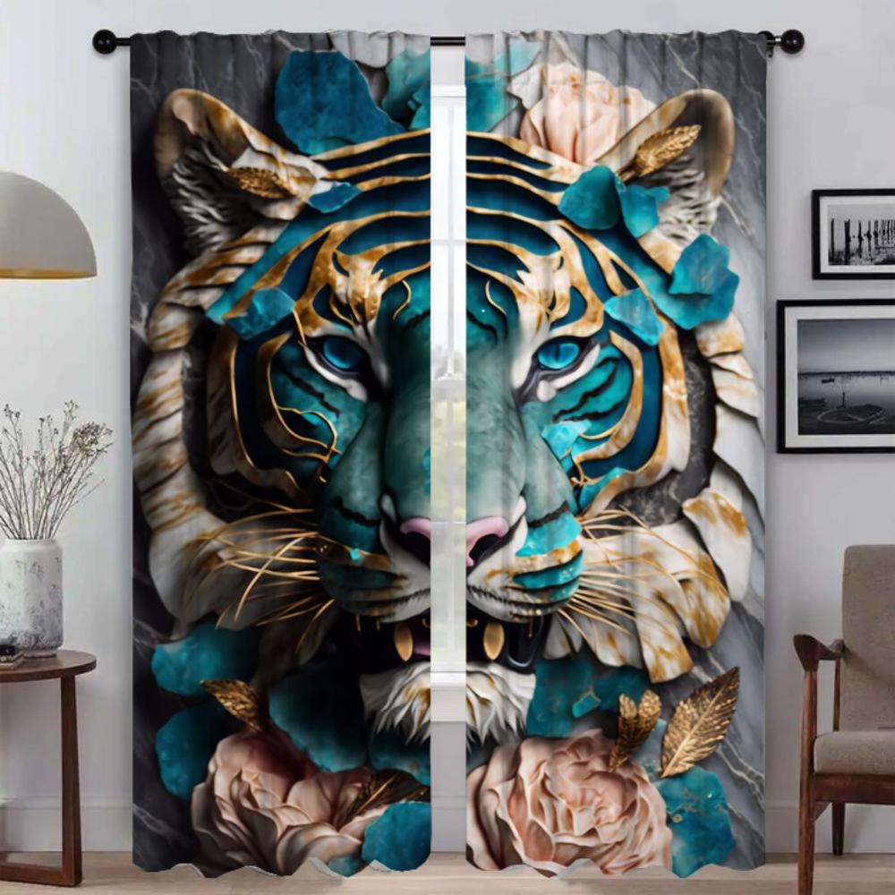 3Abstract Botanic Kintsugi Elegant Room Curtains for Living Room Tulle for Bedroom Partition Blinds Blackout Curtain Shades Home
