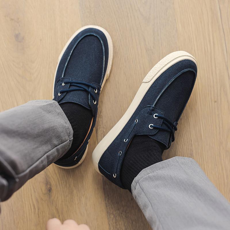 Fashion 2025 New Stylish Moccasins Shoes Men's Leather Casual Loafers All-match Wedding Dress Shoes Suede Shoes High Quality Men's Flats