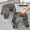 PET Transparent Thickened Low Stool - Versatile Small Chair for Living Room, Bathroom, or Coffee Table Use