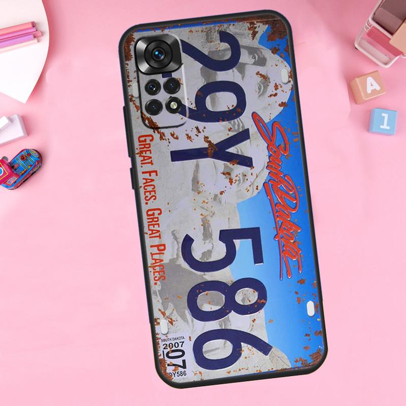 Retro Funny License Plate For Xiaomi Redmi Note 14 10 11 12 13 15 Pro Plus Phone Case For Redmi 15C 14C 10C 12C 13C 15