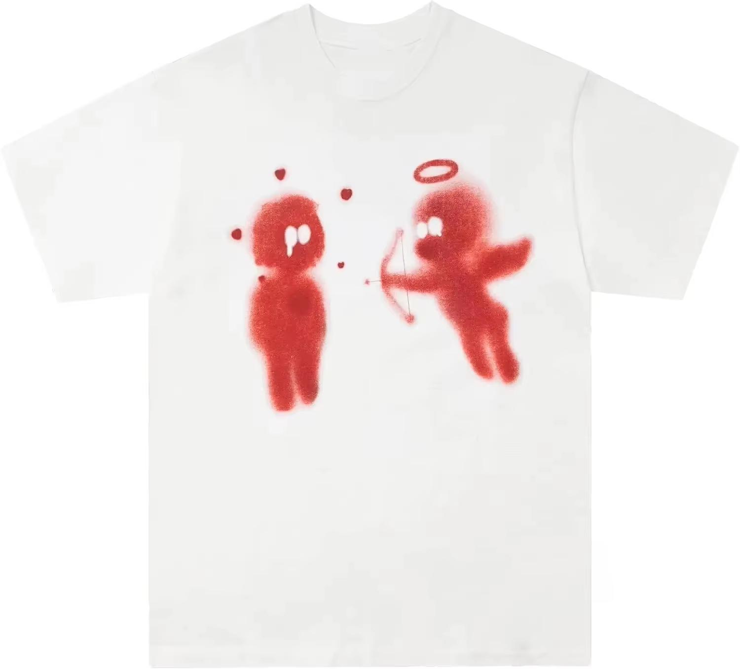 

Женская повседневная футболка с принтом в форме сердца, топ с круглым вырезом и короткими рукавами, повседневная женская одежда Shein 4XL