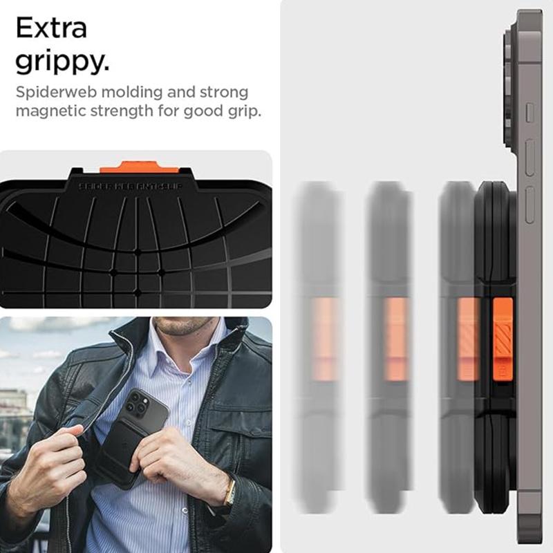 Spigen Lock Fit Per MagSafe Porta Carte Per iPhone 17 Air 12 13 14 Plus 15 16 17 Pro Max Robusto Guscio Duro Borsa Magnetica per Carte