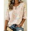 Women's Elegant Printed Lace-up Flared Top, Stylish and Versatile, Comfortable and Skin-friendly