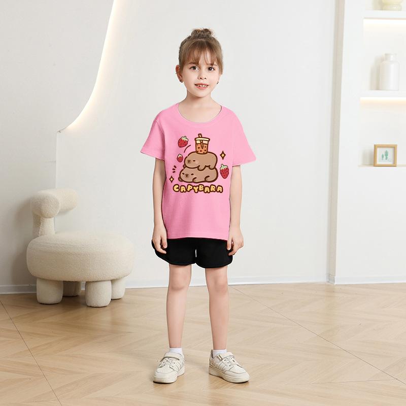 Children's Casual Short-sleeved T-shirt - Summer Girls' And Boys' Fashionable And Cute T-shirt