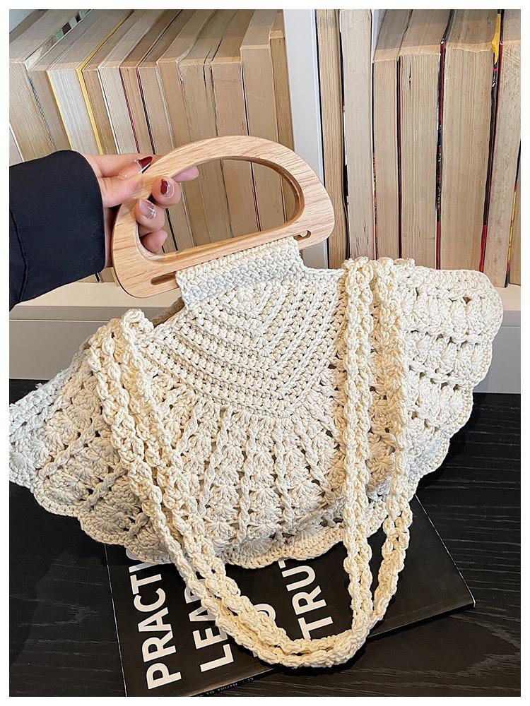 Women's Casual Loose-Fit Hollow Straw Woven Shoulder Handbag, 2026 New Vegetable Basket Design
