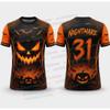 Ladies Halloween Fall Short Sleeve Pumpkin Bat 3D Printed Harajuku T-Shirt