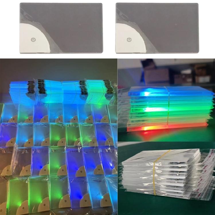 Pocket Sized LED Card Lamp Nameplate Light with Rainbow Effects for Business Professionals Transparent Name Tag Board