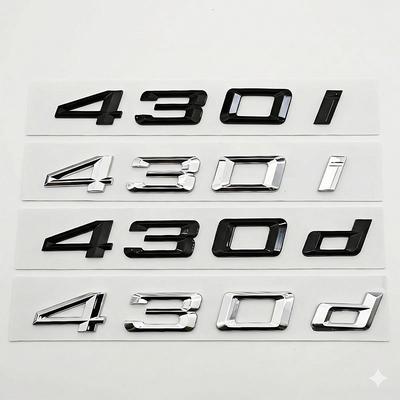 Glossy Black Chrome 430i 430d Trunk Letters Emblem Badge Logo Decal Sticker For 4 Series F32 F36 G22 Car Styling Accessories