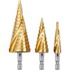 Lot 3 HSS Stainless Steel Step Drill Bits 4–12 / 4–20 / 4–32 Mm, Hexagonal Shank, Nylon Bag