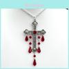 Gothic Vampire Cross Jewelry With Alloy Pendant For Women Casual And Gothic Wear