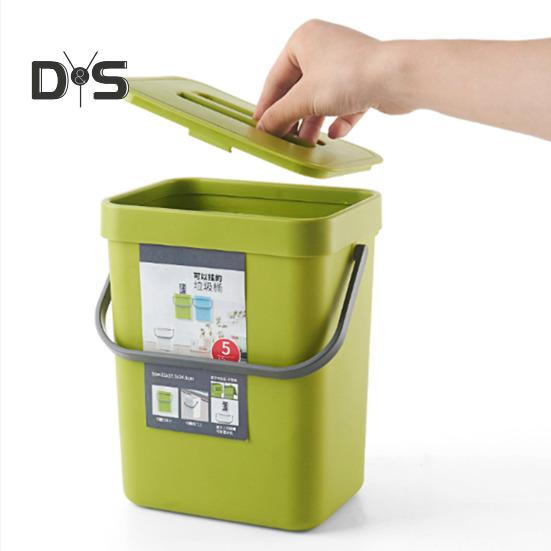 Kitchen Trash Can Hanging Organic Waste Bin Large Capacity Compact Design Bathroom Garbage Bin Container with Lid