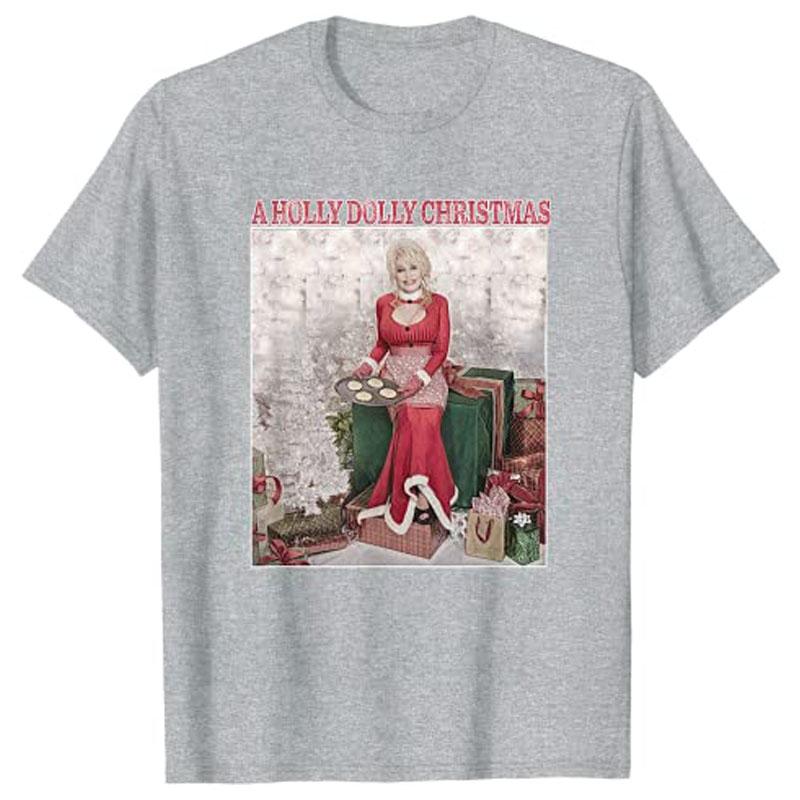 Dolly Parton Christmas Cookies T-Shirt Tops Graphic Tee
