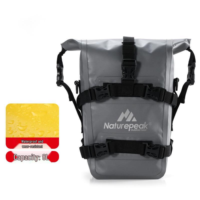 Naturepea Waterproof Motorcycle Saddlebag and Multi-functional Riding PVC Backpack 8L (IPX-7 Waterproof) серый