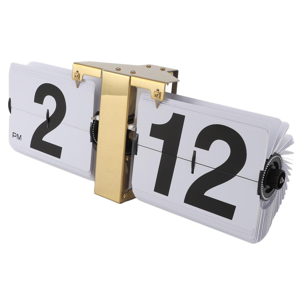 Automatic Flip Clock Mechanical Clock Battery Powered Retro Digital Flip Down Clock for Desktop Standing Wall Hanging