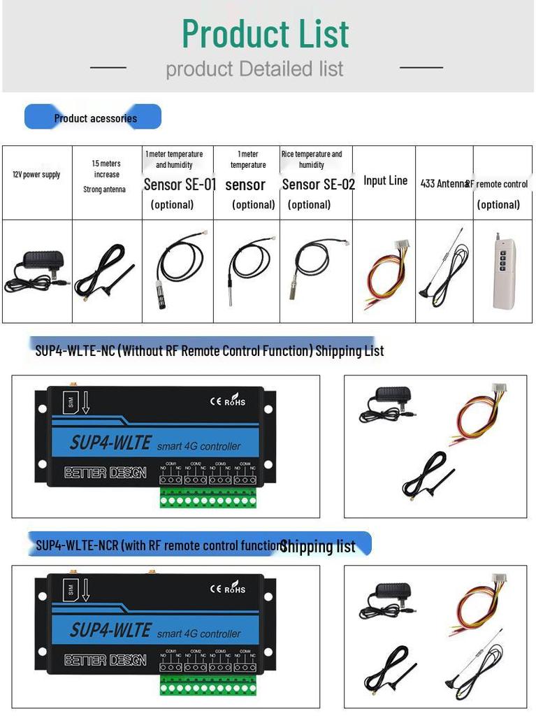 4G Remote Controller: GSM Streetlight & Water Pump Timer Switch, 4-In/4-Out (SUP4-ELTE)