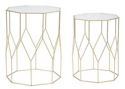 Table New Glass Set 2 Pcs A Cm Ø 37X47-31X42