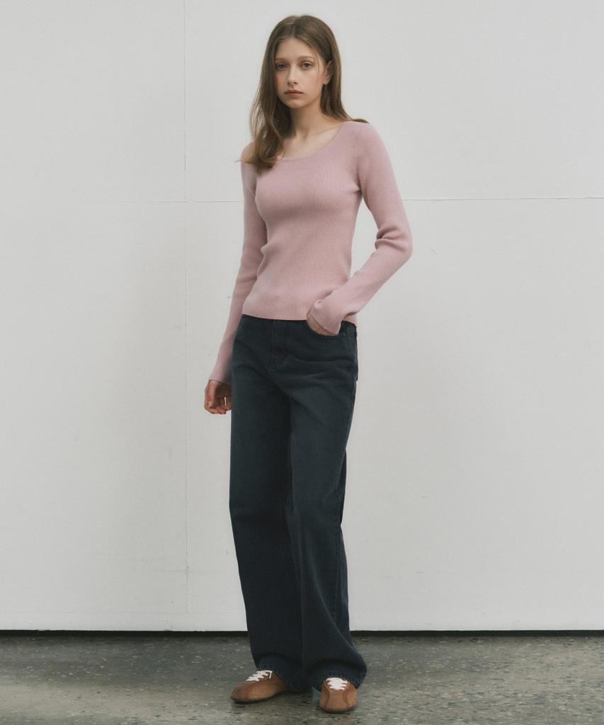 Wednesday Oasis For Woman Jane Square Neck Washable Knit_Light Pink(Wc25-Kn33)