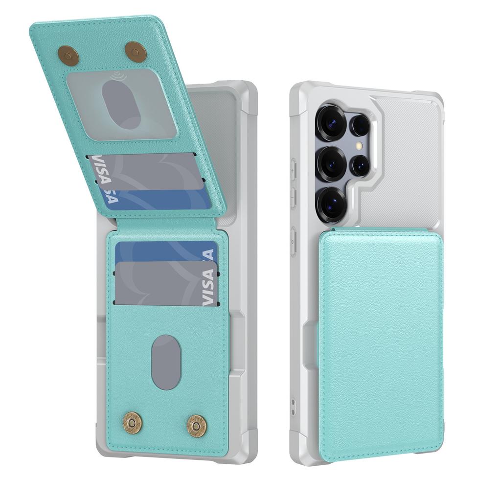 Custodia per Samsung S26 S25 S24 S23 S22 ultra Porta carte integrato cover protettiva in pelle copertura completa tinta unita Anti-Impronta